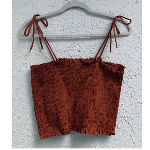 Burnt Orange Crop Top Tie Straps